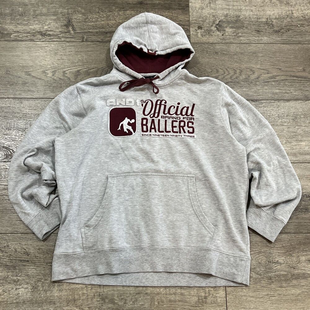 Vintage Y2K AND1 "Official Brand for Ballers" Gray Hoodie - Men’s XL